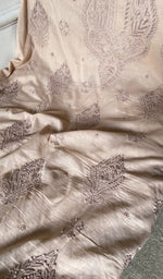 close view of the fine contrast chikankari