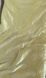 Chikankari worked by hand on tussar silk