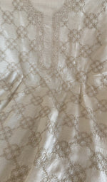 Chikankari worked by hand on eri silk