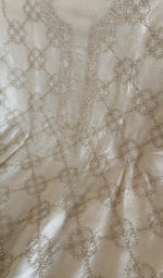 Stitch detail on the ivory eri silk kurta