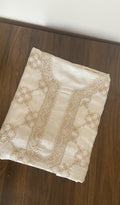 Dima — Cream Pure Eri Silk Chikankari 1 Pc Unstitched Kurti Fabric