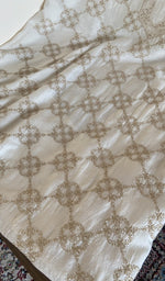 Cream eri silk kurta, close view of the embroidery