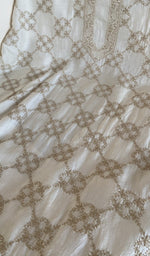 Close view of the cream kurta fabric
