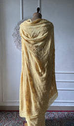 Load image into Gallery viewer, yellow viscose georgette saree, full drape