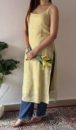 Chikankari stitches in close up