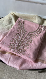 jaali and motif detail, pink pure mul chanderi