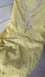 badla mukaish and bead work detail on the kurta piece