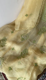 Gala and neckline of the yellow kurta