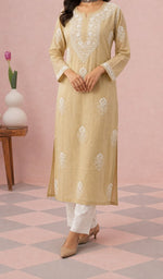 Beige kurti full length, slight turn