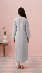Grey kurti back view on the model