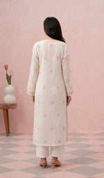 White kurti back view on the model