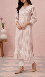Pink kurti full length, slight turn