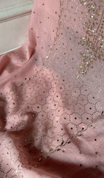 将图像加载到图库查看器中， Gala of the rose pink kurta piece, worked in fine chikankari