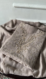Folded mauve pure mul chanderi, gala panel showing