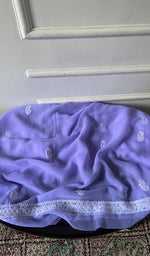 Load image into Gallery viewer, lavender faux georgette, full piece laid out