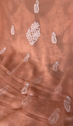 Close view of the peach kurta fabric
