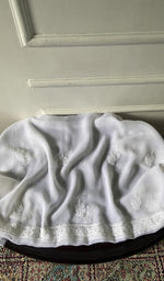 Load image into Gallery viewer, white faux georgette, full piece laid out