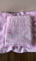Folded lilac faux georgette kurta, second view
