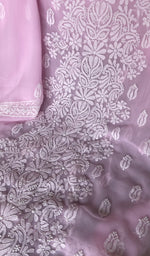 Chikankari worked by hand on faux georgette