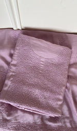 Folded lilac muslin kurta, second view
