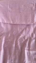 Close view of the lilac kurta fabric