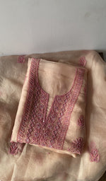 Gala and neckline of the peach kurta