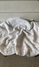Bottom fabric draped over the stool
