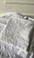 Maryam — White Cotton Chikankari 2 Pc Unstitched Suit Set — Striped Dupatta