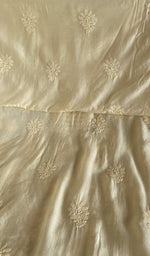 Hand embroidery on cream muslin