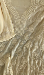 Chikankari worked by hand on muslin