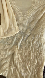 Cream muslin laid flat on the table