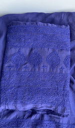 Folded indigo muslin kurta, second view