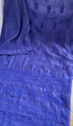 Indigo muslin laid flat on the table
