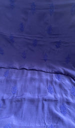 Close view of the indigo kurta fabric