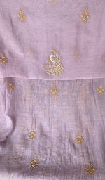 Hem and border of the purple dupatta