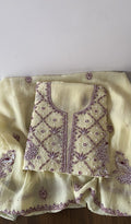 Shirin — Yellow Pure Mul Chanderi Chikankari 2 Pc Unstitched Suit Set