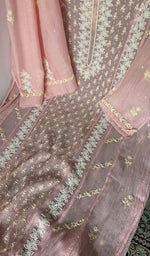 Peach pure mul chanderi dupatta with scattered motifs