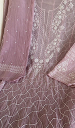 Chikankari worked by hand on mul chanderi