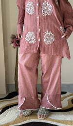 Embroidery detail on the co-ord set