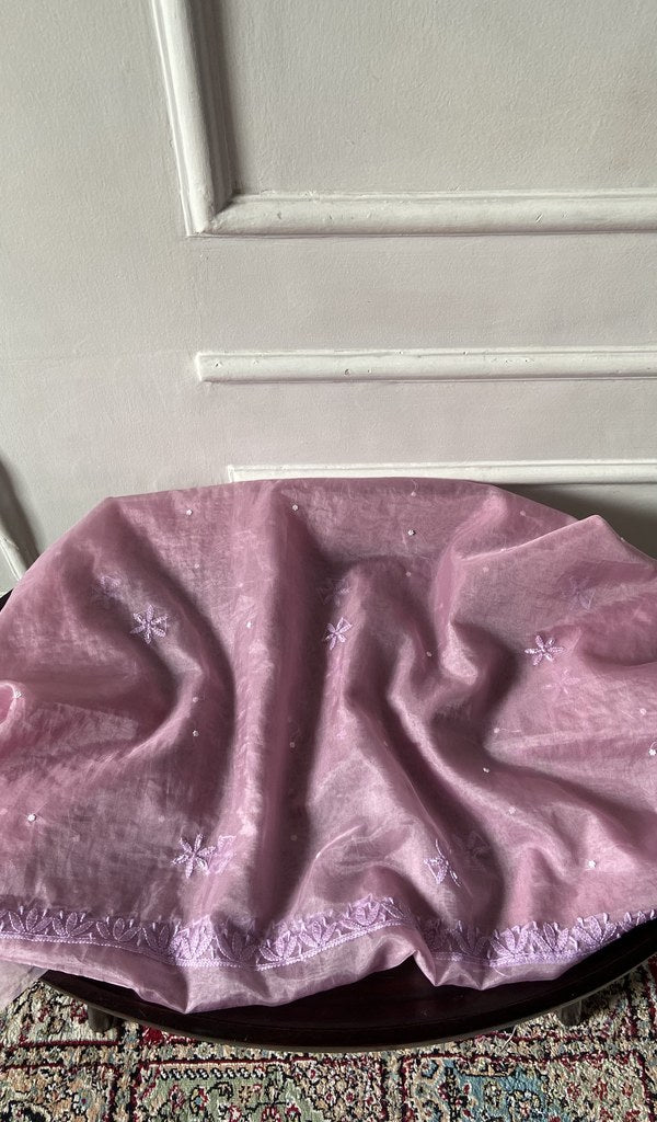 Bottom in glace cotton draped over the stool