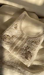 Folded ivory organza silk kurta, second view