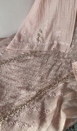 Pink pure mul chanderi dupatta with scattered motifs
