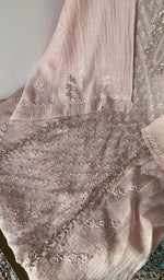 Front panel worked in cream thread with beads, sequins and cutdana