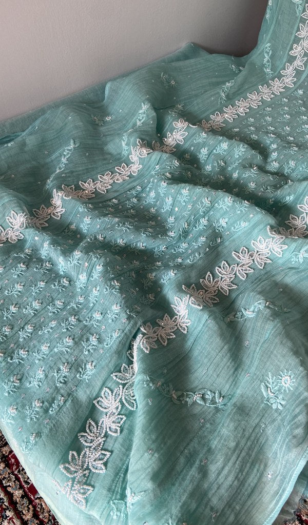 Gala worked in fine chikankari