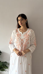 Bahira — White Cotton Chikankari Stitched Kurti — detail 11