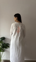 Bahira — White Cotton Chikankari Stitched Kurti — detail 14