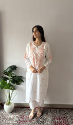 Fine chikankari across the yoke