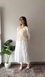 Chikankari stitches in close up