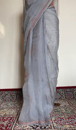 Saree draped on the mannequin, side view