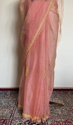 Saree draped on the mannequin, side view